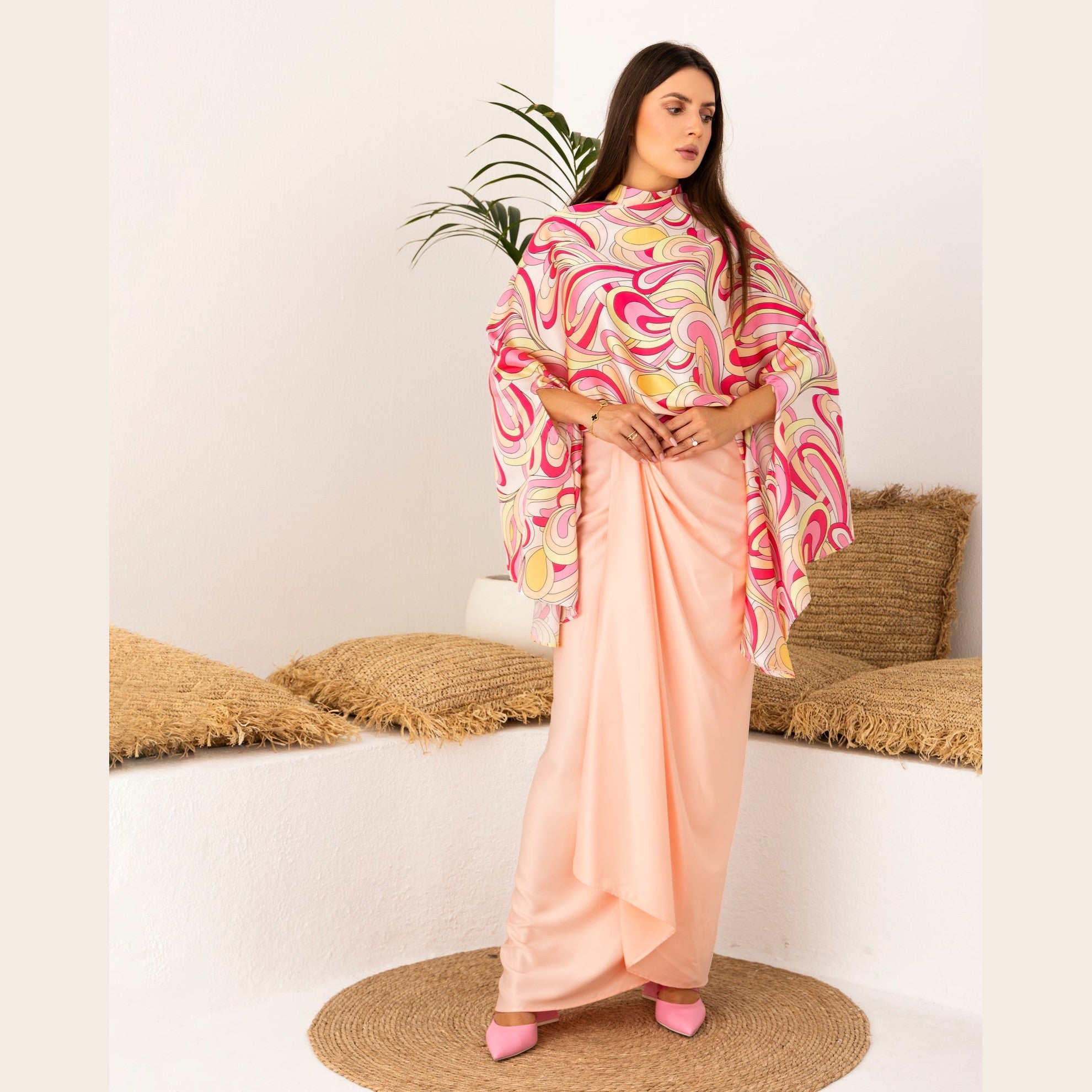 Marbled Blush Silk Set