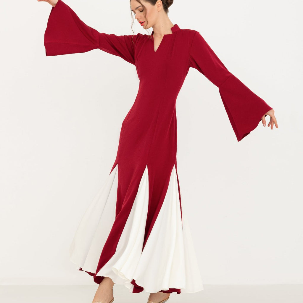 Ruby OFF White Maxi with Flared Panels