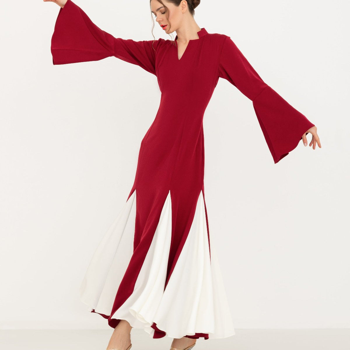 Ruby OFF White Maxi with Flared Panels