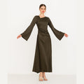 Draped Satin Maxi Dress
