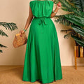 Emerald Green Belted Maxi Dress
