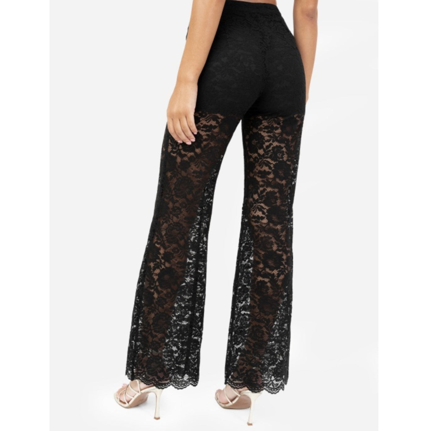 Black Floral Lace High Waisters