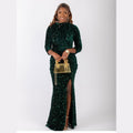 Emerald Green Glitter Evening Dress