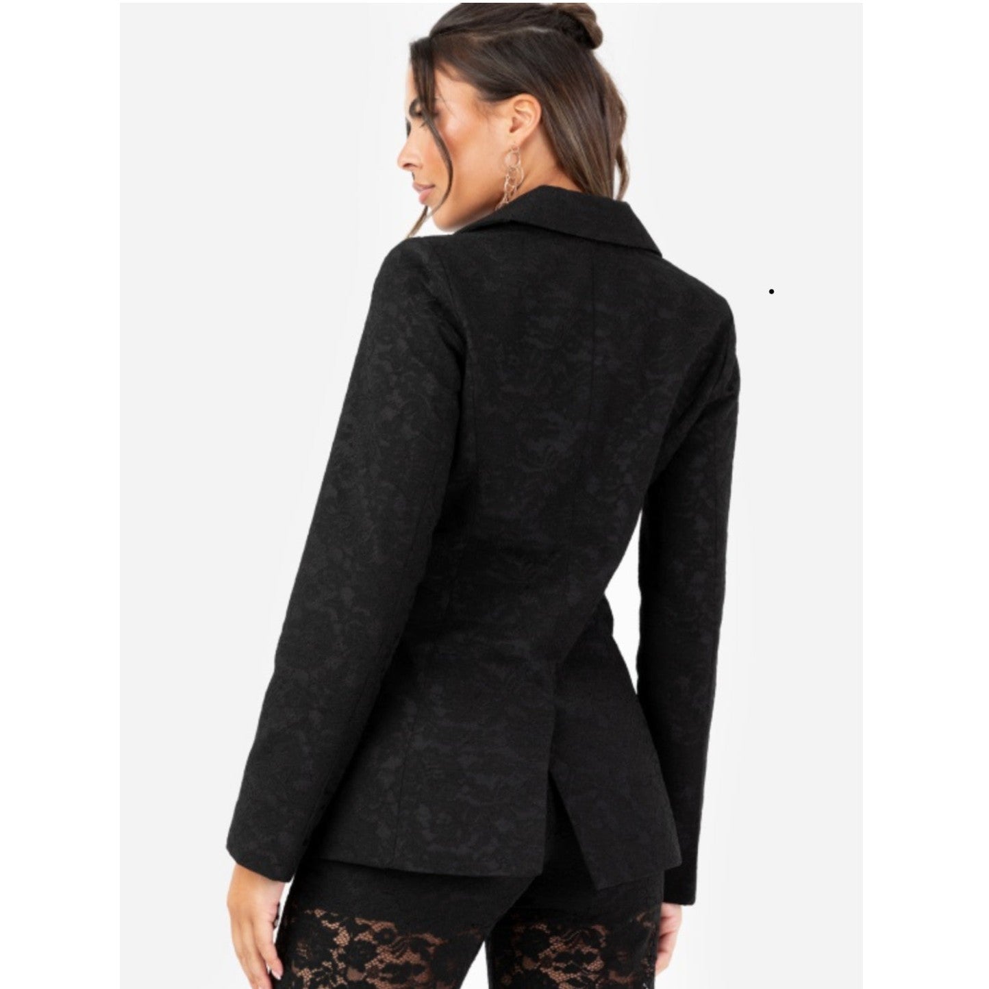 Black Floral Lace Blazer
