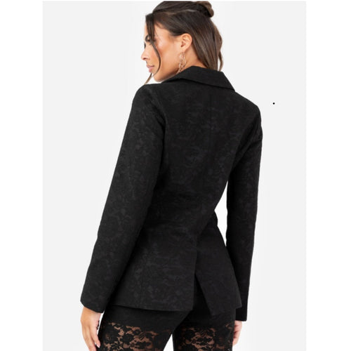 Black Floral Lace Blazer