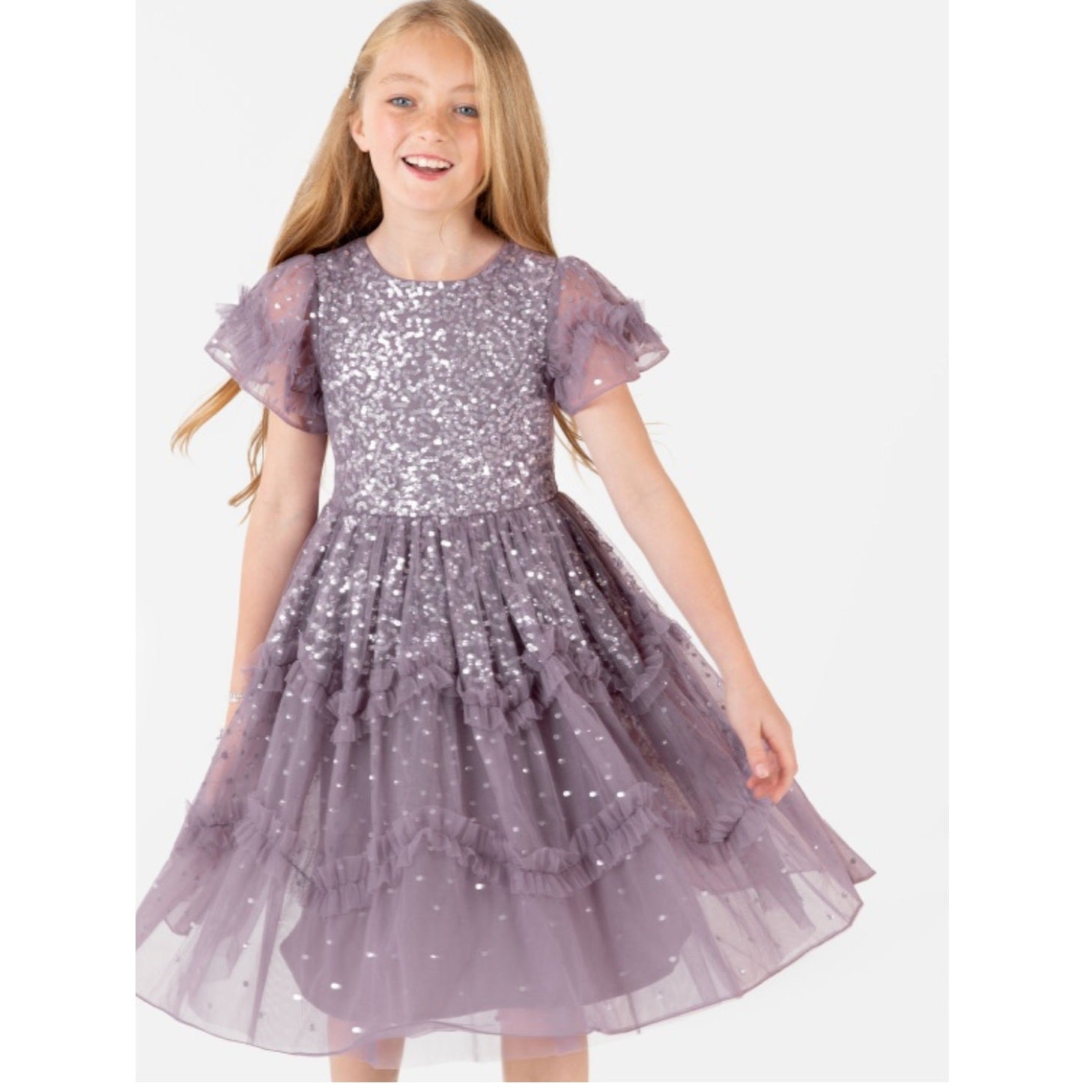 Lilac Sequin Tulle Dress